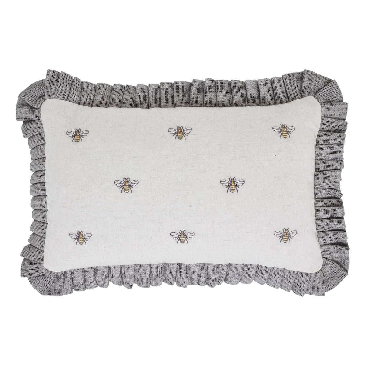 Embroidered Bee Throw Pillow 14x22
