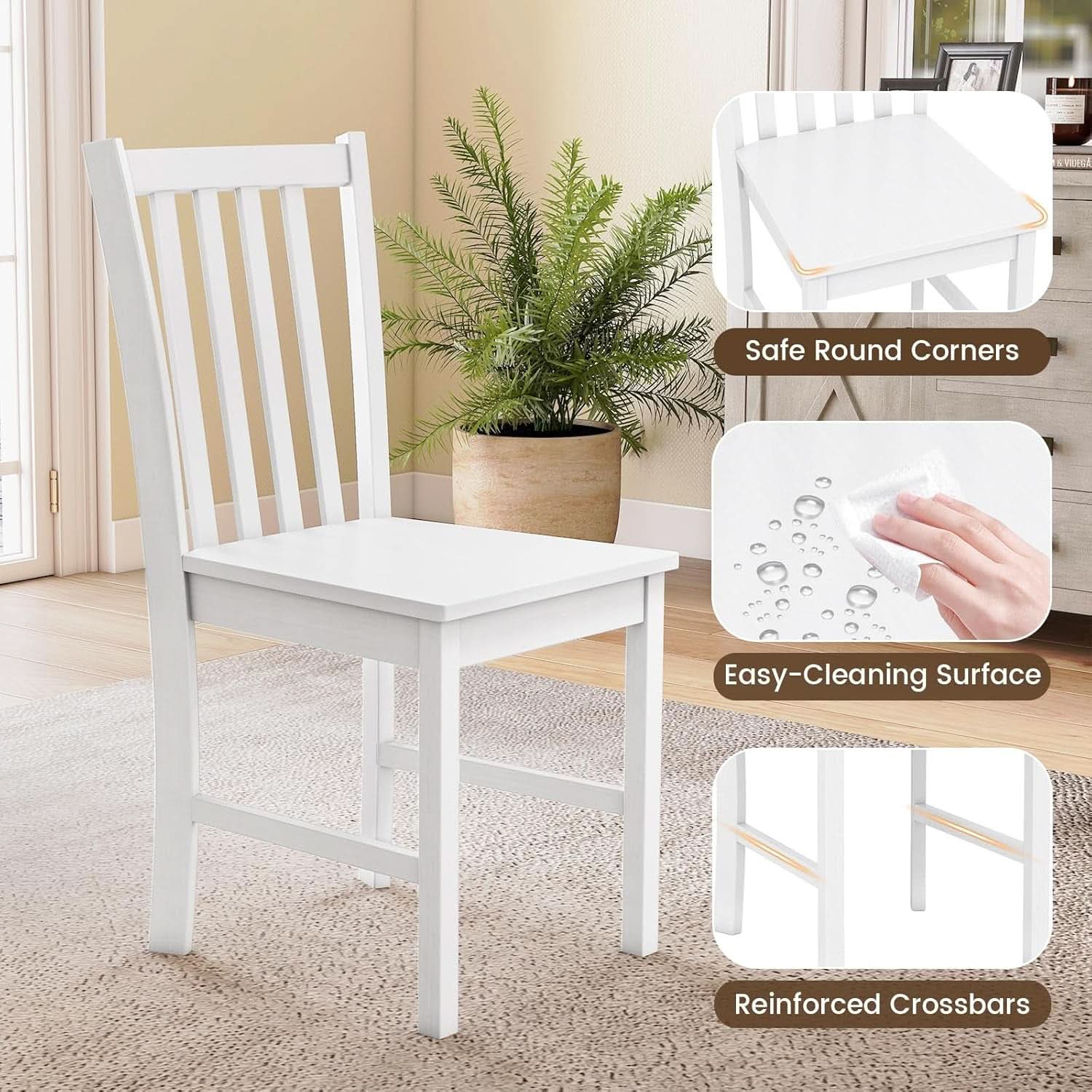 White Curved Back Dining Chairs Collection Edition