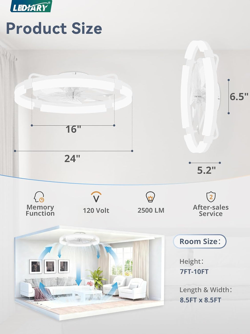 Twenty Four Inch Ceiling Fan With Dimmable Lights Remote