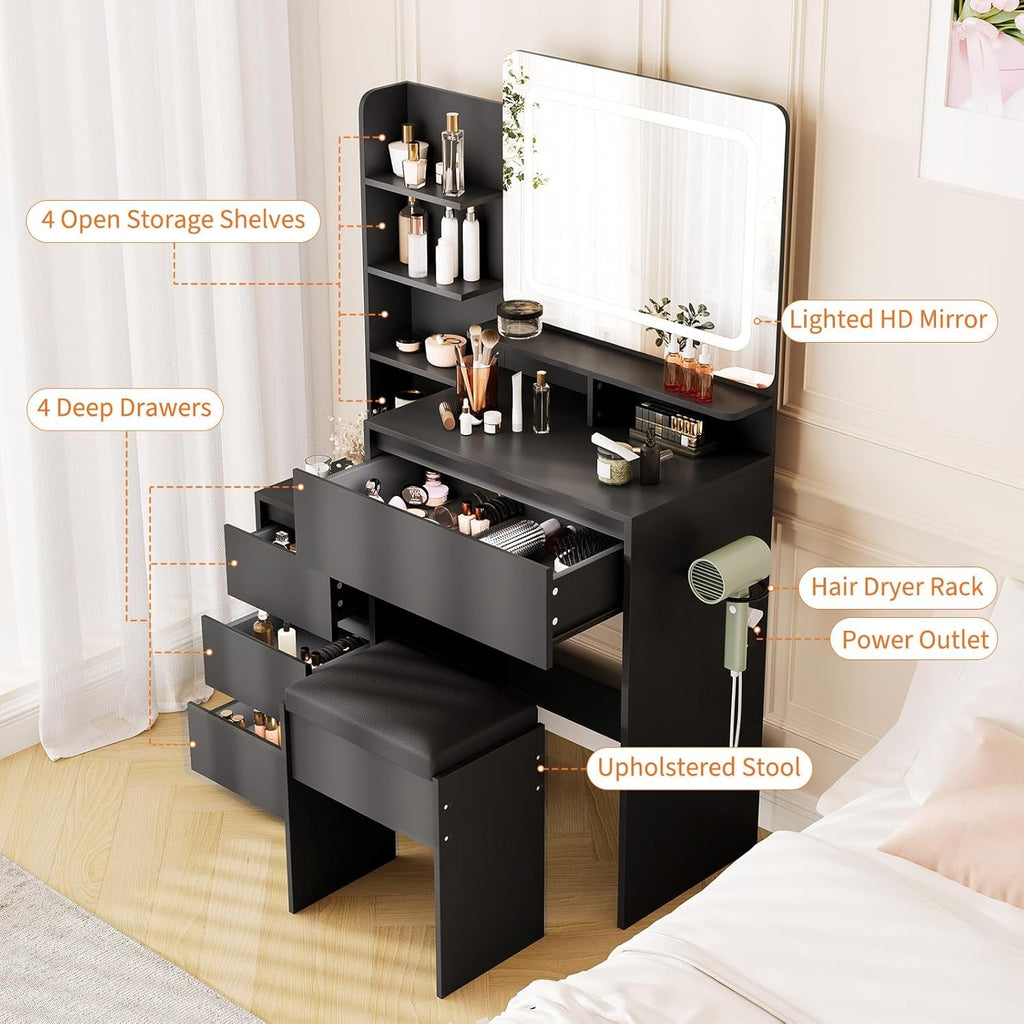 36 Inch Customizable Illuminated Vanity Desk Mirror
