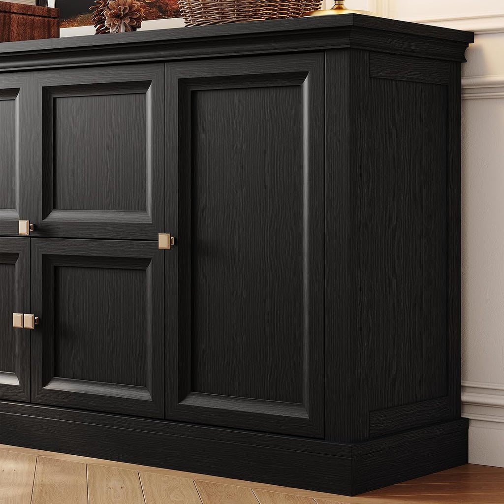 63Inch Black Farmhouse Buffet Cabinet With Storage