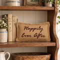 Burlap Wedding Gift Pillow 7x13 – Happily Ever After