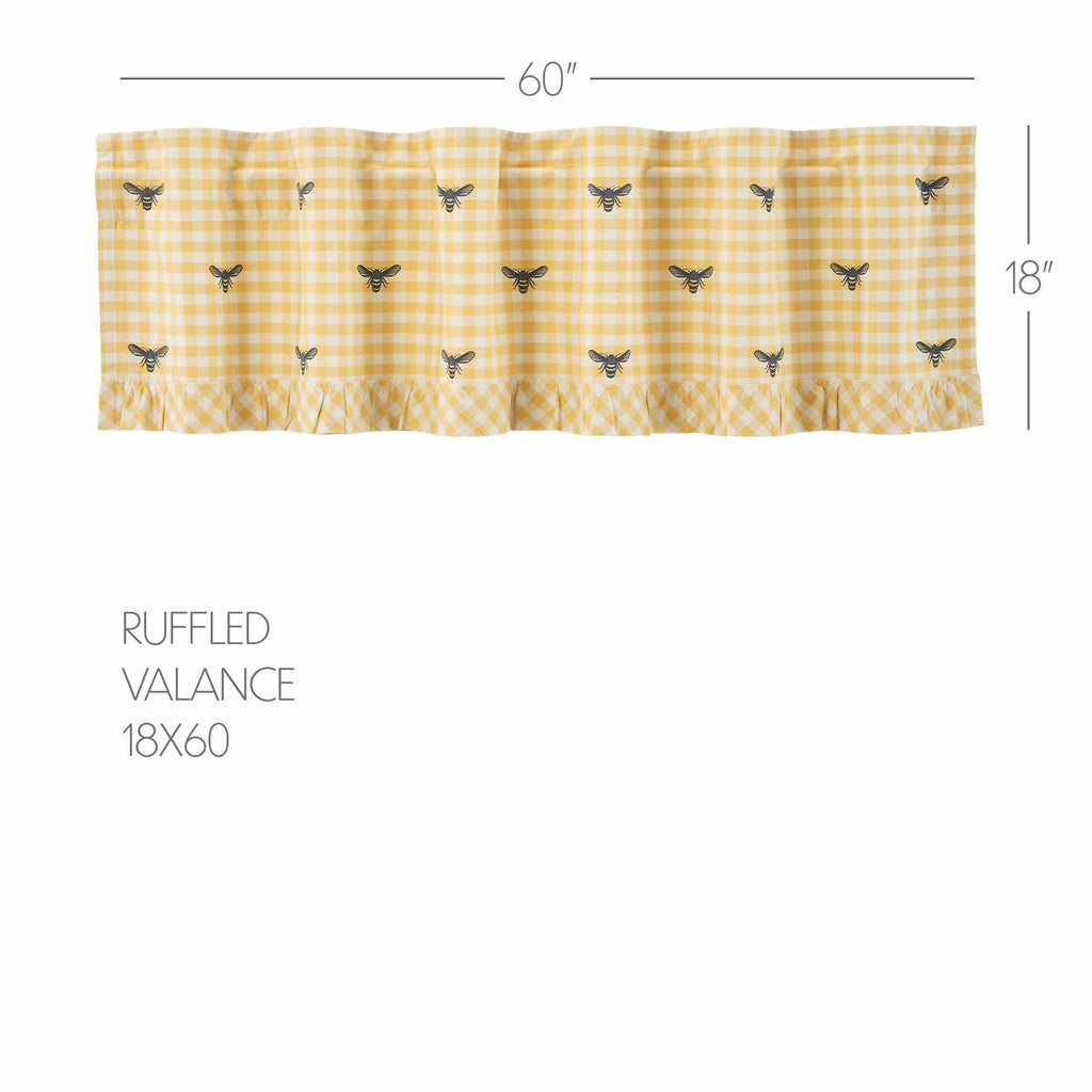 Buzzy Bees Ruffled Valance 18x60