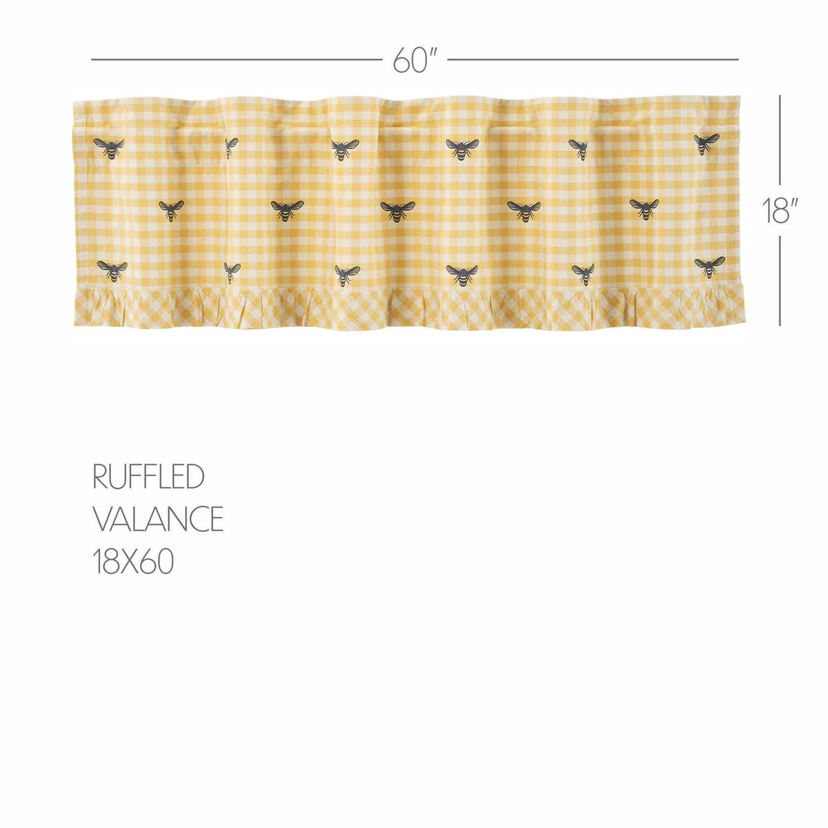 Buzzy Bees Ruffled Valance 18x60
