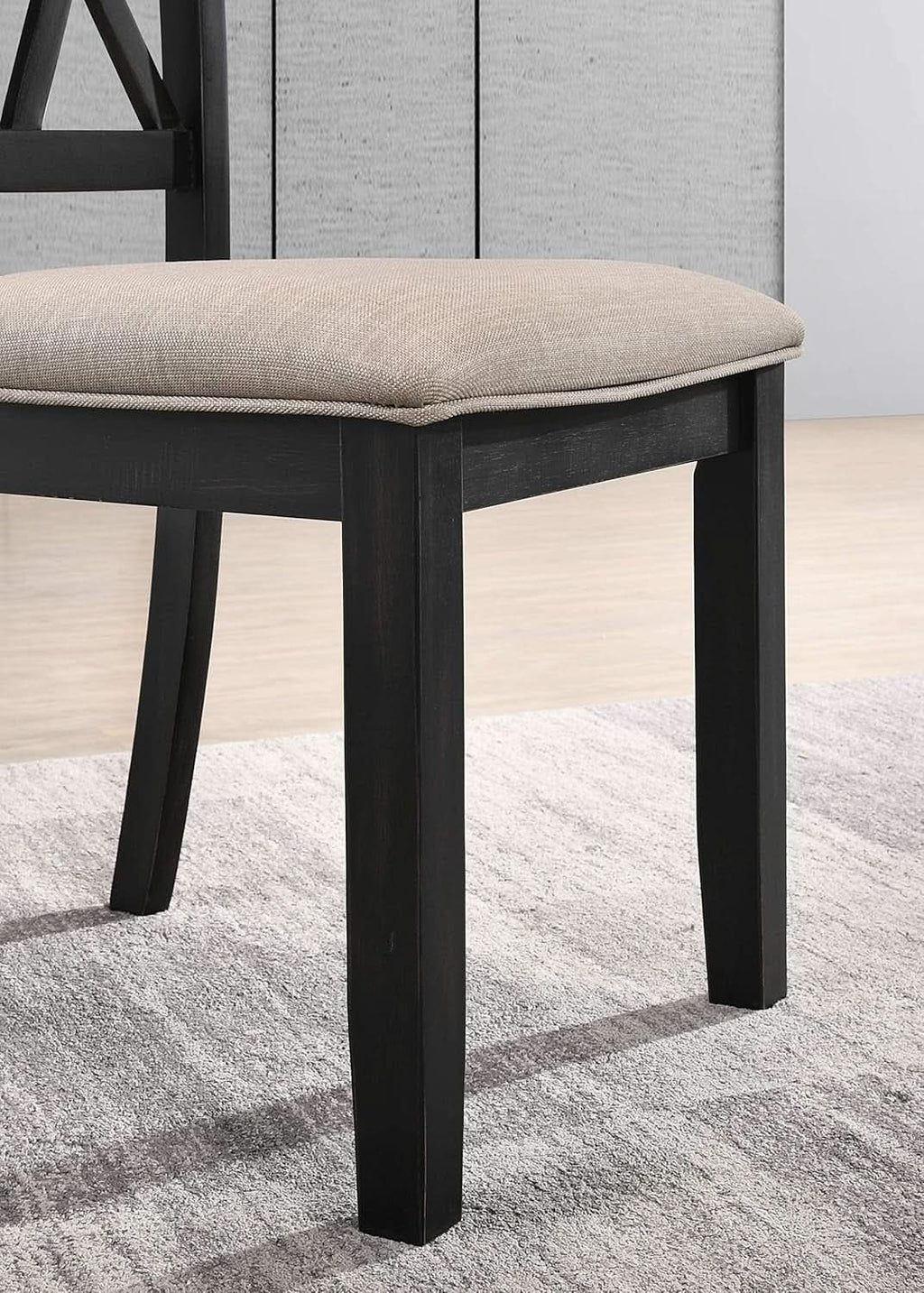 Windvale Black Cross Back Fabric Upholstered Dining Chair Set Of 2