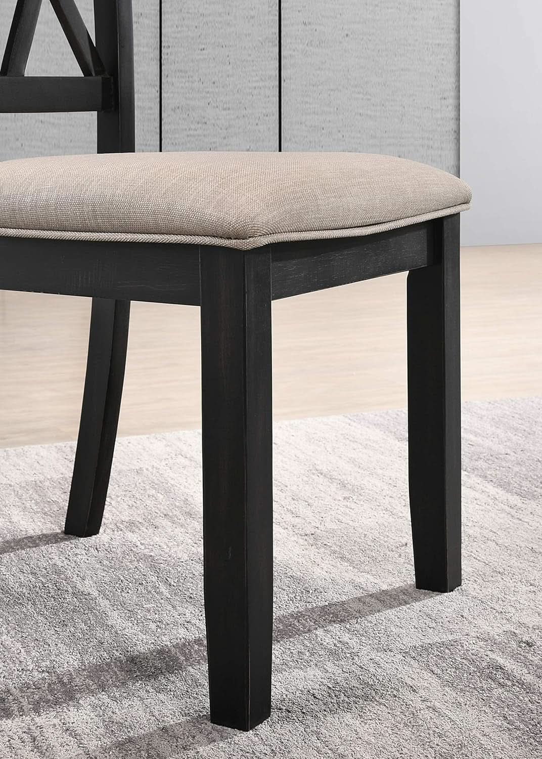 Windvale Black Cross Back Fabric Upholstered Dining Chair Set Of 2