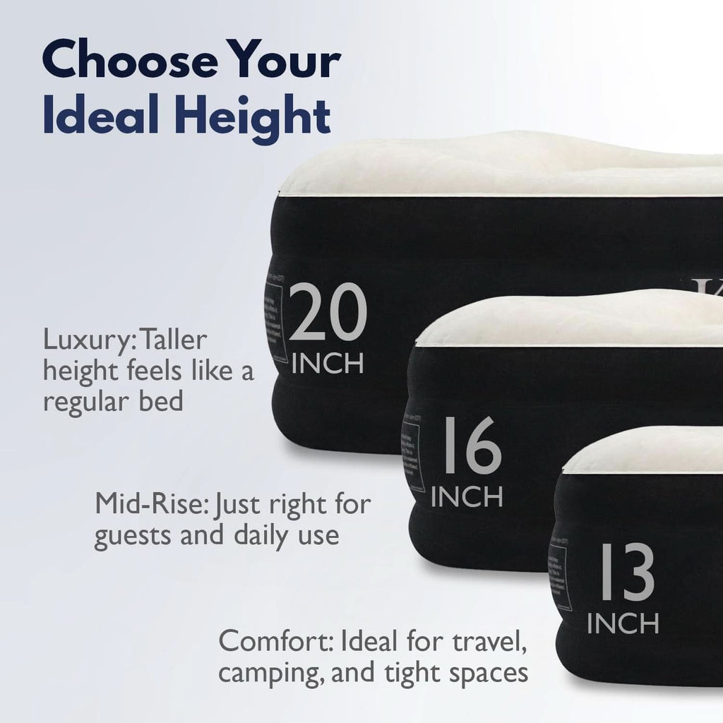 Pillow-Top Plush Full-Size Air Mattress Built-In Pump