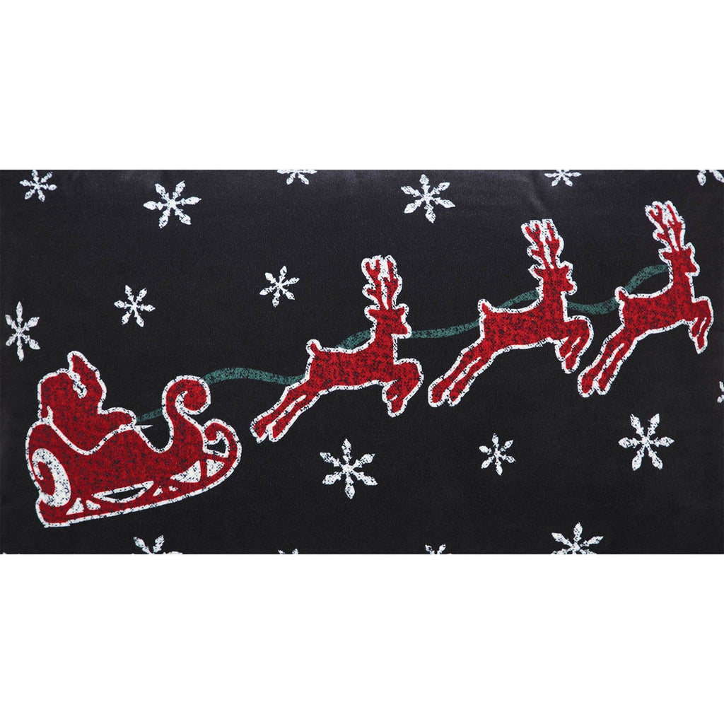 Santa Sleigh Christmas Throw Pillow 14x22 Annie Black