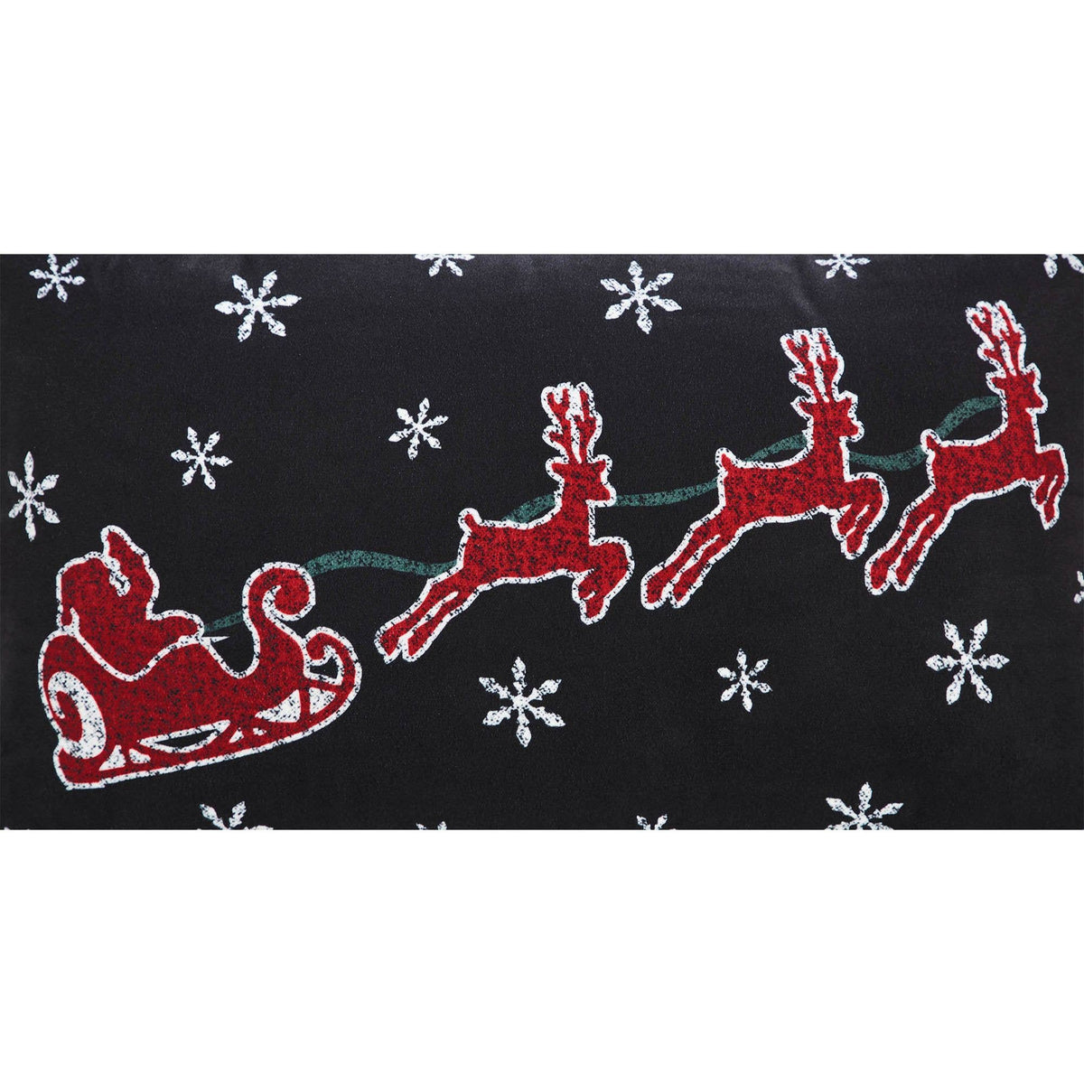Santa Sleigh Christmas Throw Pillow 14x22 Annie Black