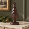 Dark Wooden Christmas Tree 9in – Peaceful Pine