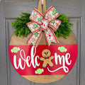 Christmas Floral Layered Wooden Hanging Door Sign