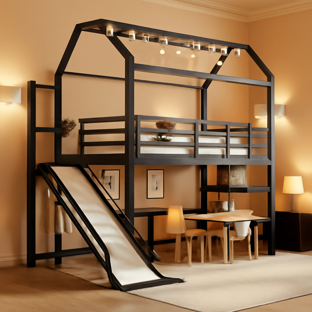 Twin Loft Bed Expansive Slide And BuiltIn Storage Unit