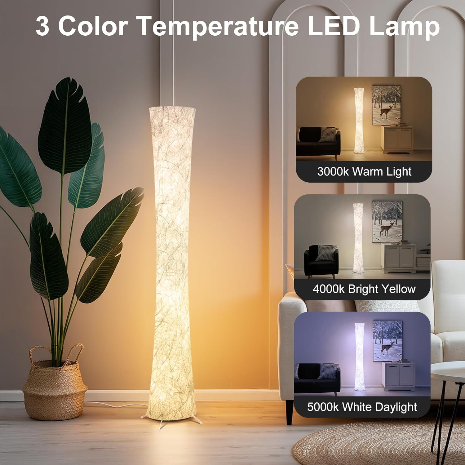 Floor Lamp 61 Inch RGB LED Color Changing Smart Lighting