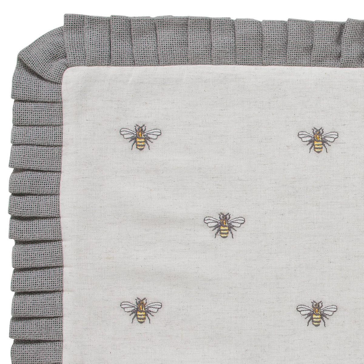 Embroidered Bee Throw Pillow 14x22
