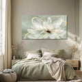 White Blossom GoldLine Wall Art Canvas 29X58 Inches