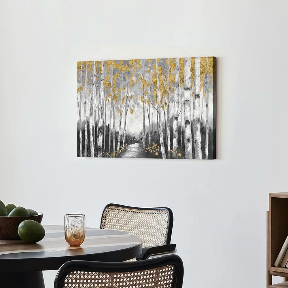 Birch Forest Canvas Art 24x36 Hand crafted Textured