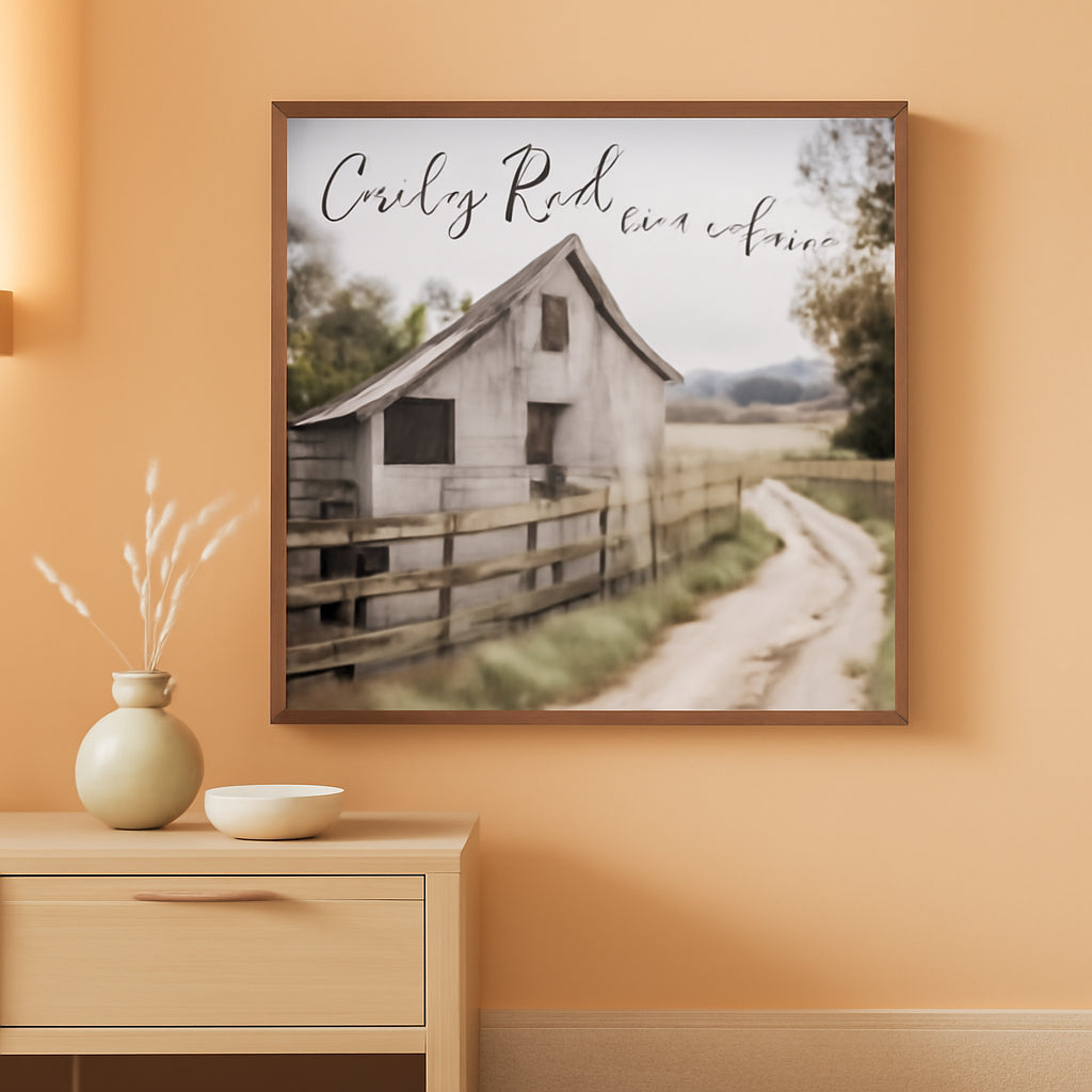 40x20 Inches Neutral-Toned Countryside Canvas Wall Art