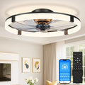 Black Bladeless Ceiling Fan With Smart Lighting Control