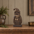 Dark Wooden Santa 11x5.5x2 Rustic Cheer