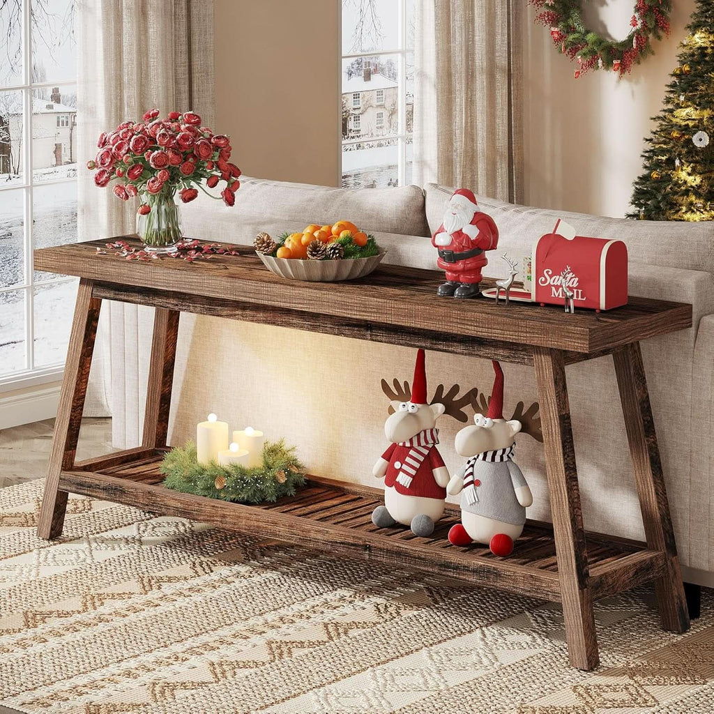 70.9 Inches Entryway Console Table Farmhouse Rustic
