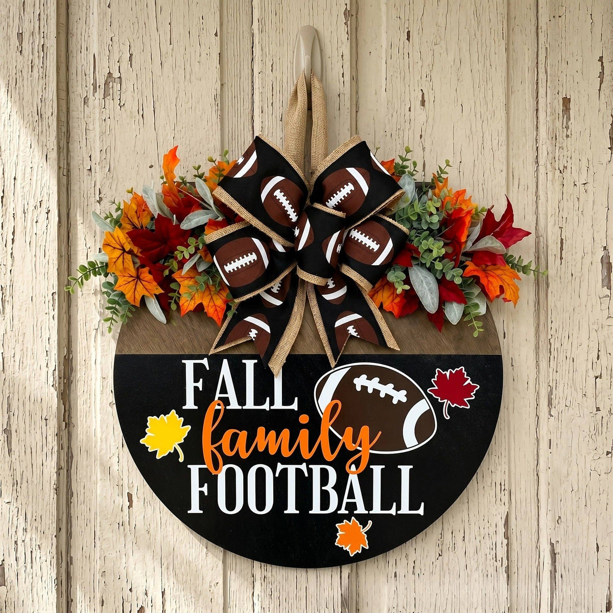 Sports Football Wooden Hanging Door Sign