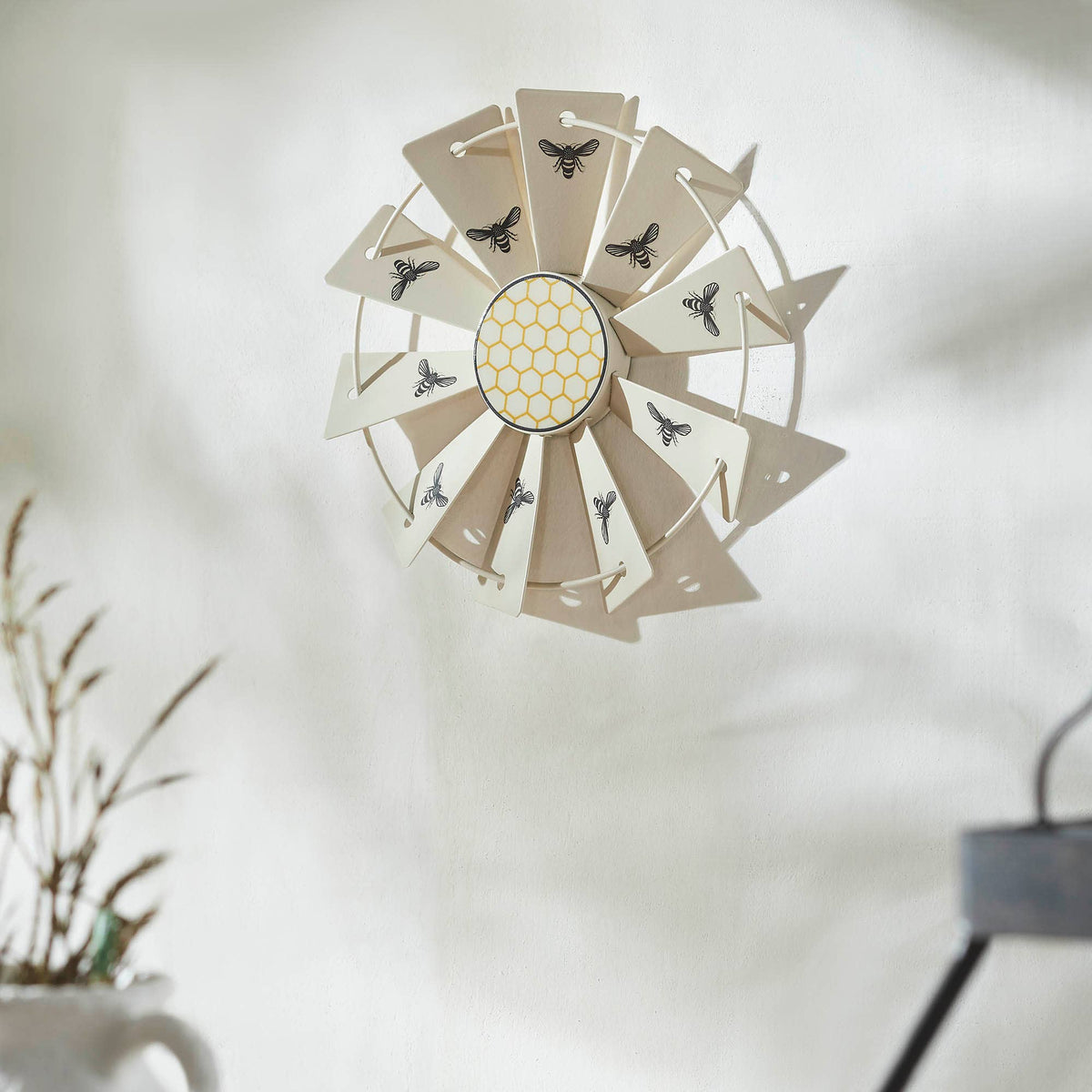 Buzzy Bees Metal Windmill Wall Decor 8.25in