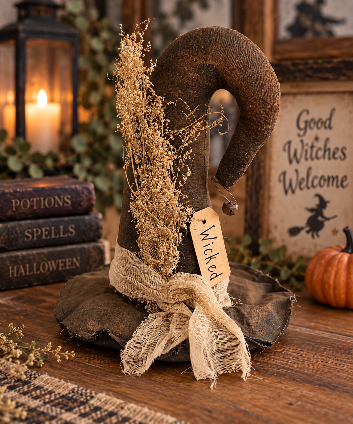 Wicked Primitive Witch Hat Sitter
