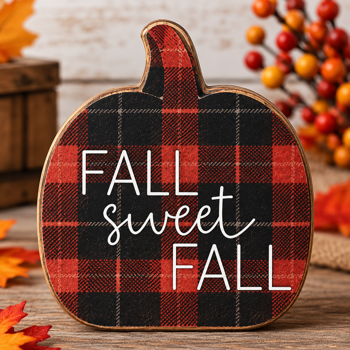 Plaid Pumpkin Chunky Sitters