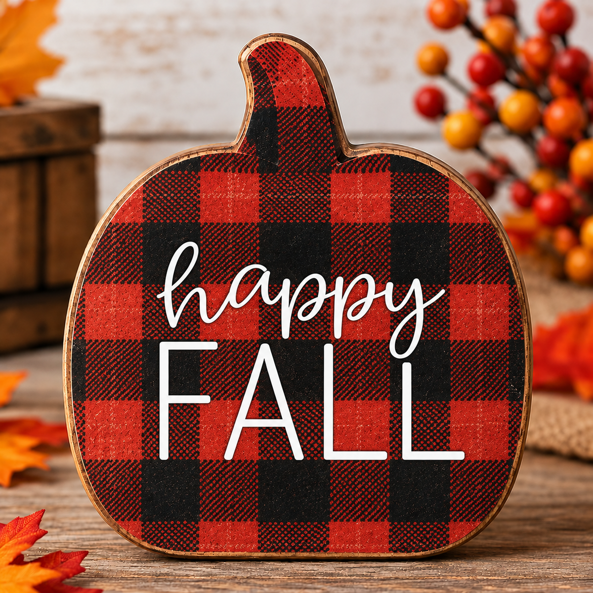 Plaid Pumpkin Chunky Sitters