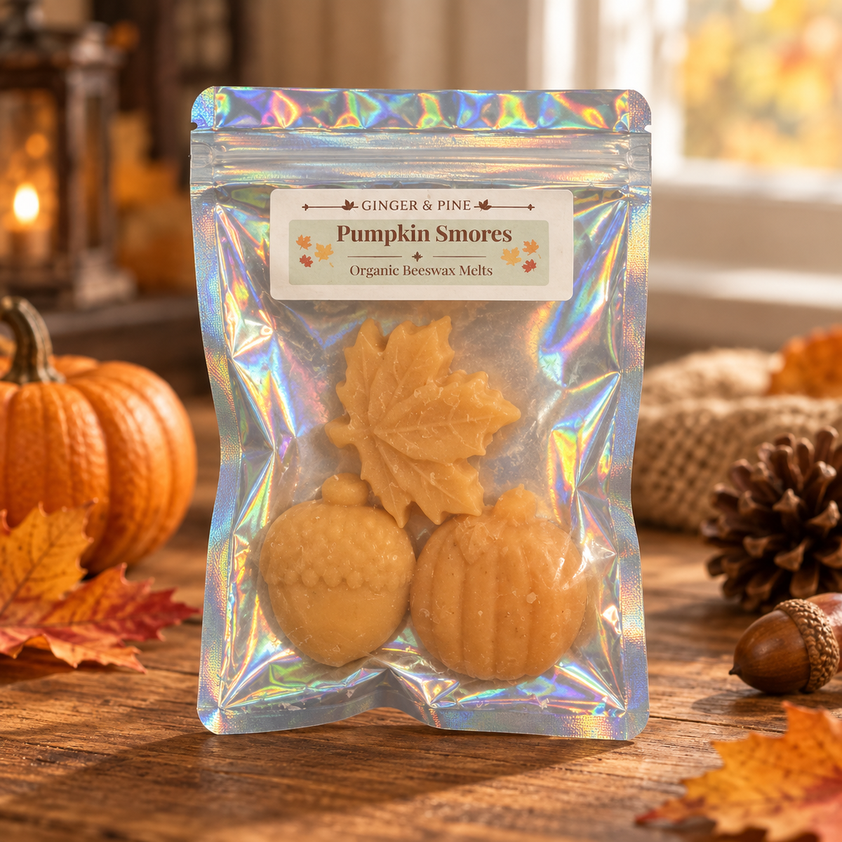 Pumpkin S'mores Organic Beeswax Melts-3 piece Fall Pack