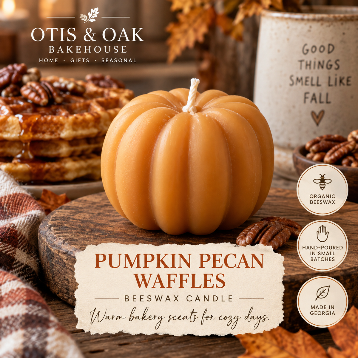 Pumpkin Pecan Waffles Beeswax Pumpkin Candle