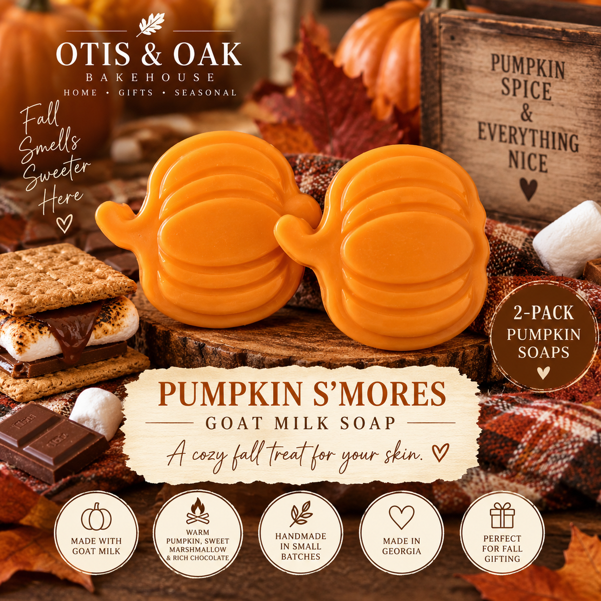 Pumpkin S'mores Goat Milk Soap | Fall Favorite