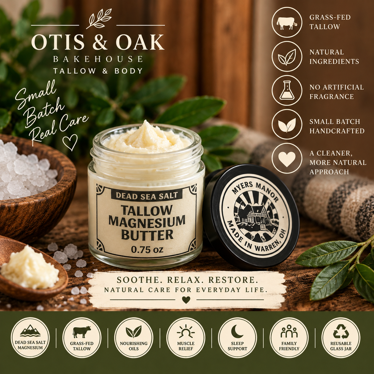Dead Sea Salt Tallow Magnesium Butter