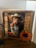 Cowboy Highland Cow Framed Fall Wall Decor