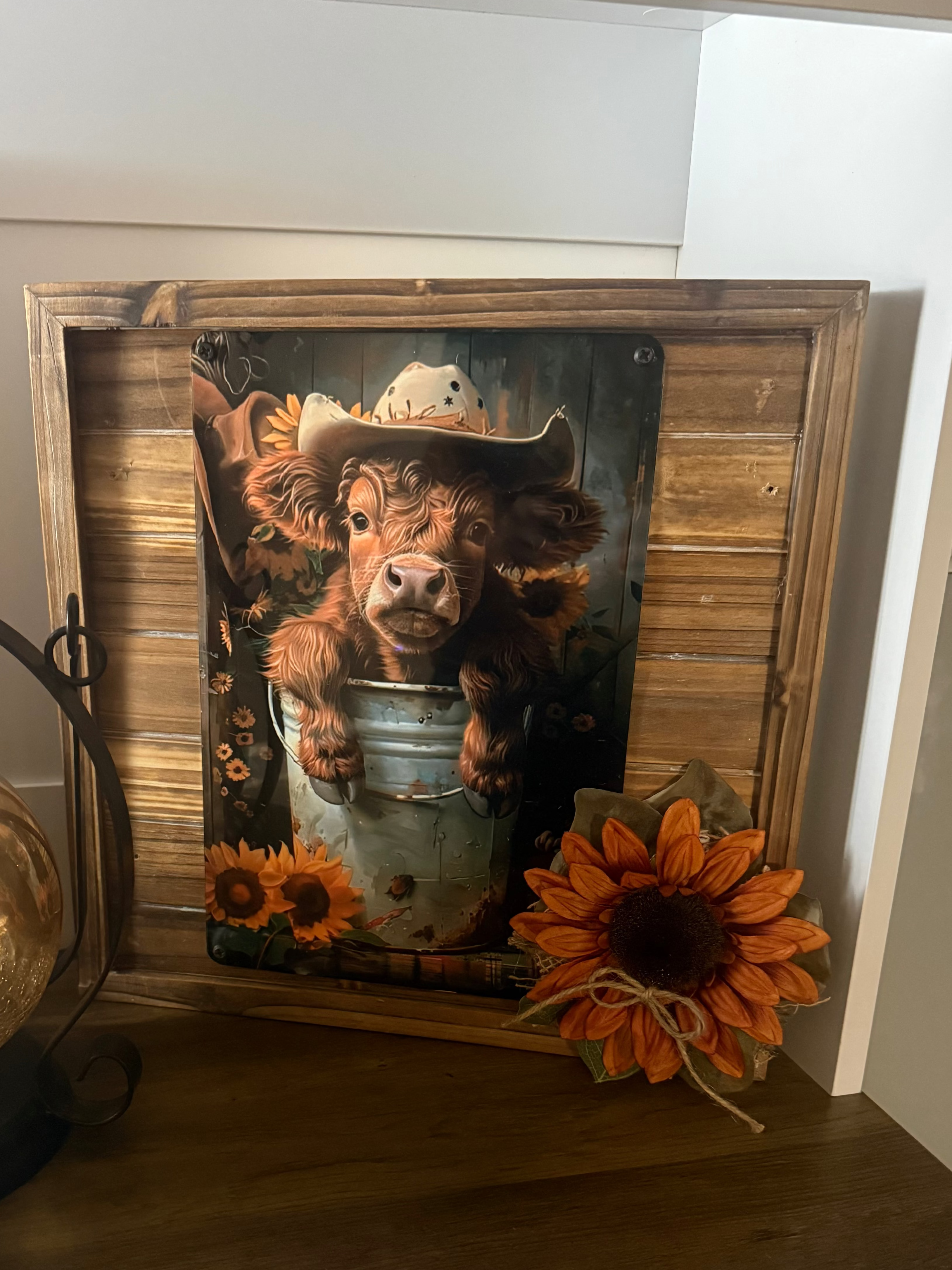 Cowboy Highland Cow Framed Fall Wall Decor