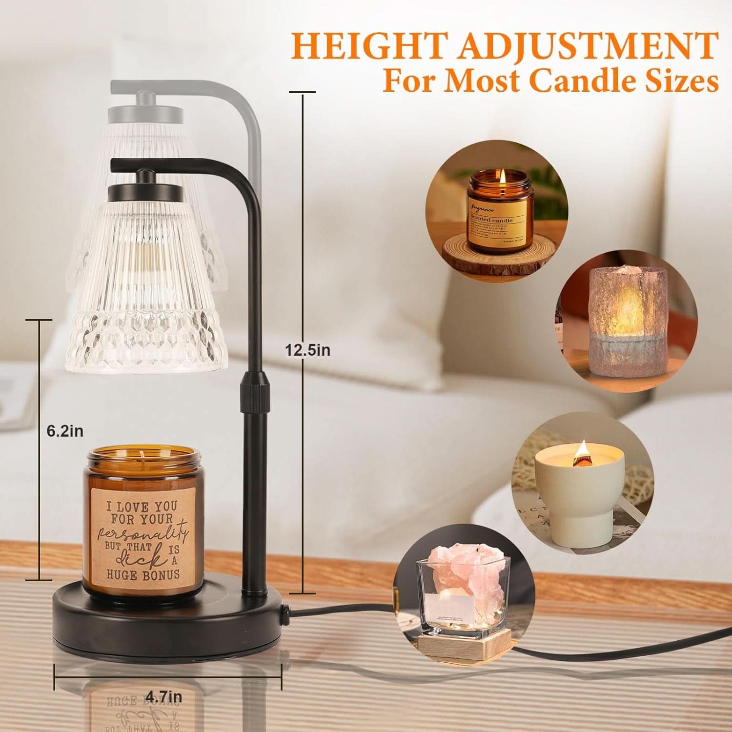 Adjustable Candle Warmer Lamp With Dimmable Feature