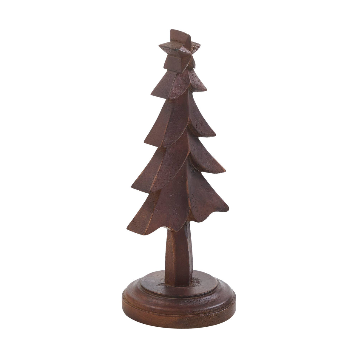 Dark Wooden Christmas Tree 9in – Peaceful Pine