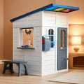 Wooden Playhouse With Rainbow Shade Interactive Kitchen