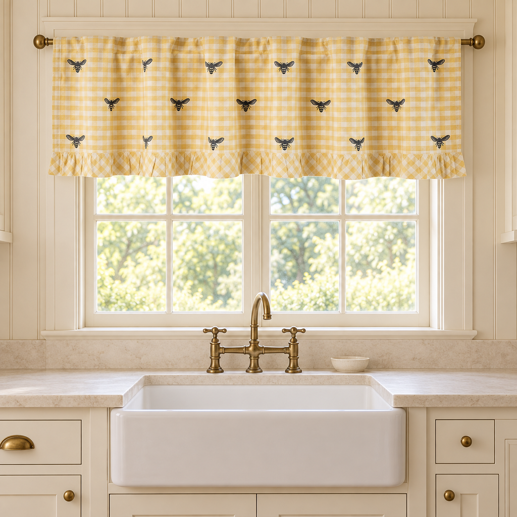 Buzzy Bees Ruffled Valance 18x60