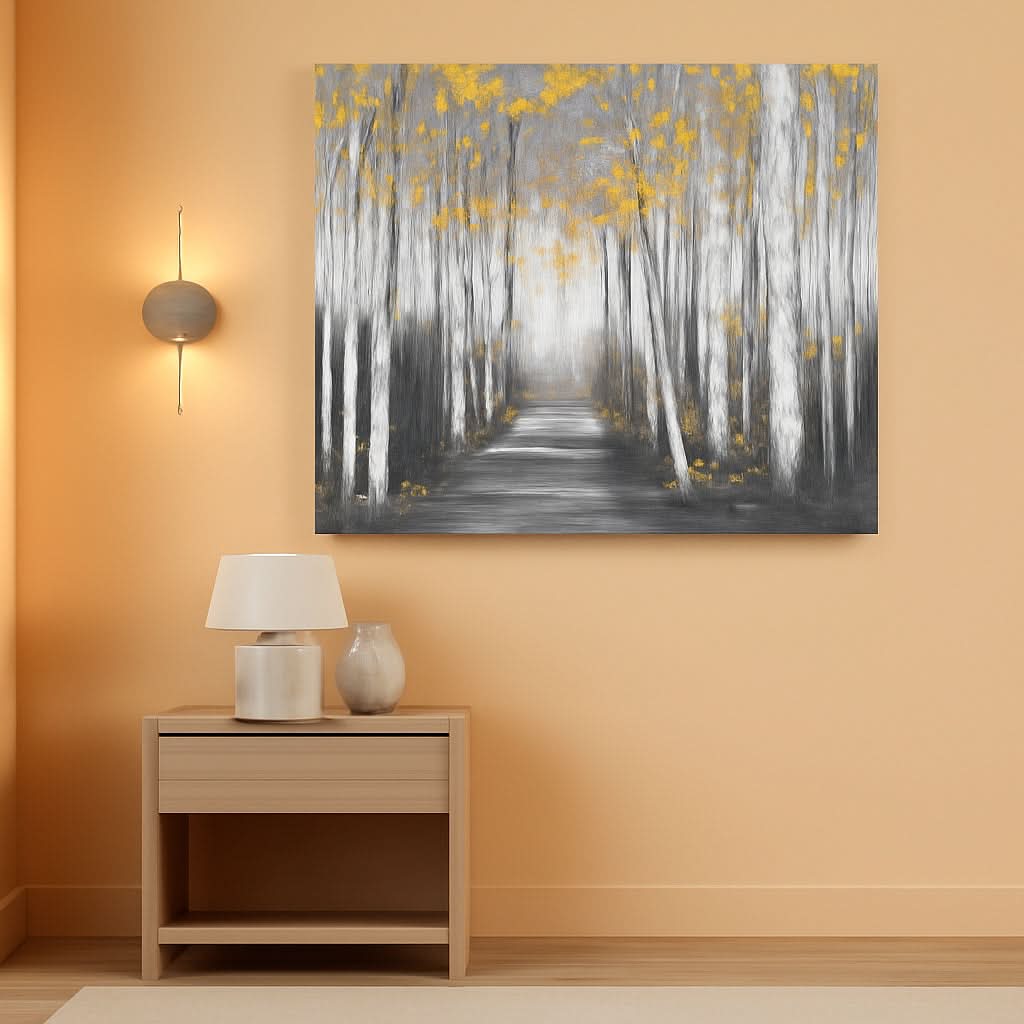 Birch Forest Canvas Art 24x36 Hand crafted Textured