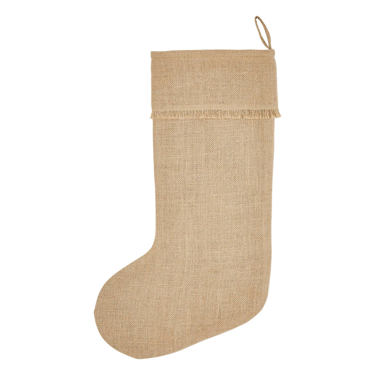 Greetings Jute Burlap Christmas Stocking 12x20